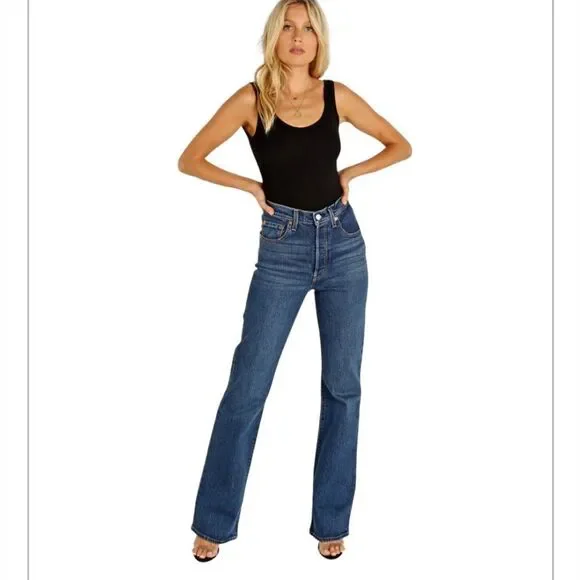 Levi’s Ribcage Boot Jeans 24 New - Picture 2 of 7